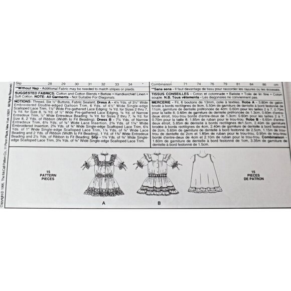 McCall's 7681 Vintage Sewing Pattern Martha's Sewing Room Girls Dress And Slip V - Picture 2 of 4